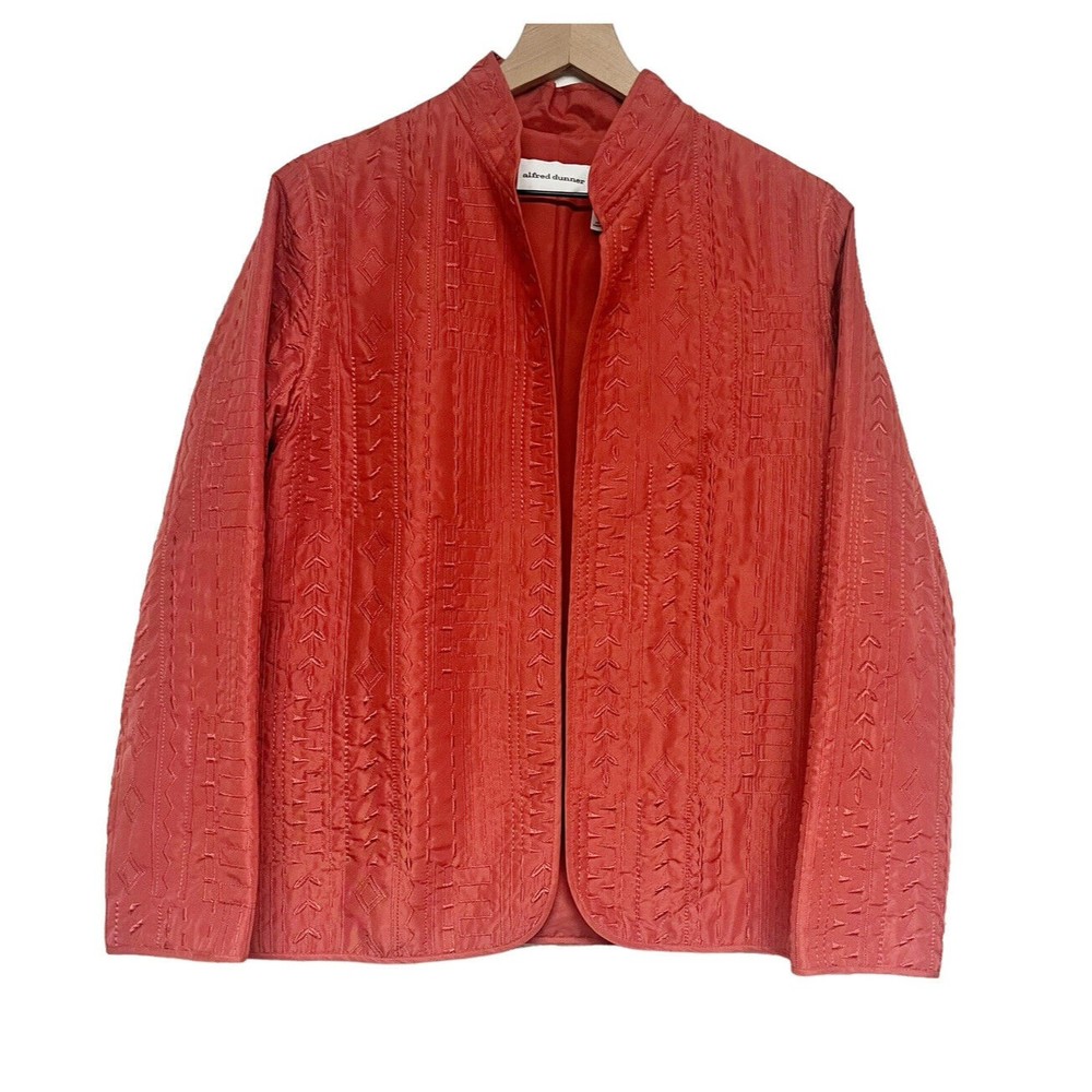 Alfred Dunner Womens Size 8 Jacket Embroidered Aztec Print Lightweight